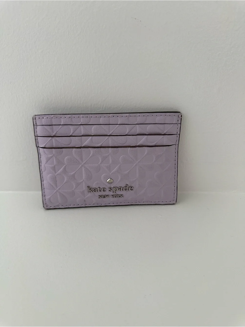 kate spade Lilac Embossed Clover Card Holder